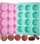 Actvty Round Chocolate Cookie Molds, New Size 12-Cavity Cylinder Chocolate Cover Cookie Silicone ...
