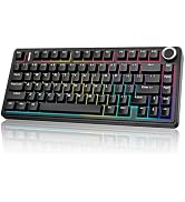 AULA F75 - 75% Wireless Mechanical Keyboard,Hot Swappable Custom Gaming Keyboard with Knob,BT5.0/...