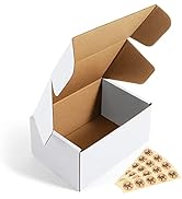 Eupako 6x4x3 Shipping Boxes Small Corrugated Cardboard Box - 25 Pack White Mailing Boxes for Pack...