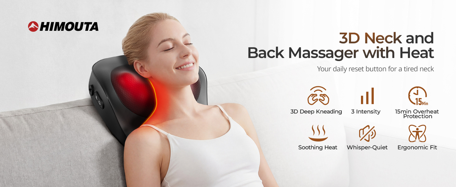 3D Neck and Back Massager with Heat