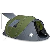 6 Person Easy Pop Up Tents for Camping - AYAMAYA Double Layer Waterproof Instant Tent with Vestib...