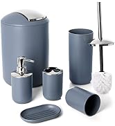 Moss & Stone 6 pcs Bathroom Accessories Set, Bathroom Decor Sets Includes Soap Dispenser, Toothbr...