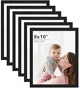 PEALSN 8x10 Picture Frame Set of 6, Black Picture Frames with HD Plexiglass,Wall Gallery Photo Fr...