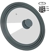 Universal Lid for Pots, Pans, and Skillets - Silicone Replacement Pan Lid Fits 9.5", 10", 11" Coo...