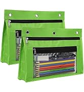 YoeeJob 1inch Expandable Pencil Pouch for 3 Ring Binder, 2 Pack Large Capacity Pencil Pouch with ...