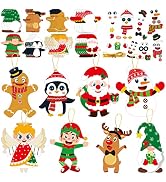chiazllta 48 Packs Christmas Craft Kits for Kids Christmas DIY Sticker Game Craft Ornament Make Y...