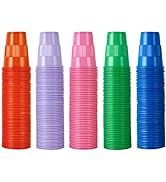 500 Pack 9 oz Plastic Cups, Disposable Drinking Cups in Assorted Colors, 9 oz Plastic Party Cups ...