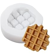 Liobelon Waffle Silicone Mold, Artificial Food Fondant Mold, Simulated Waffle Candle Molds, Cooki...