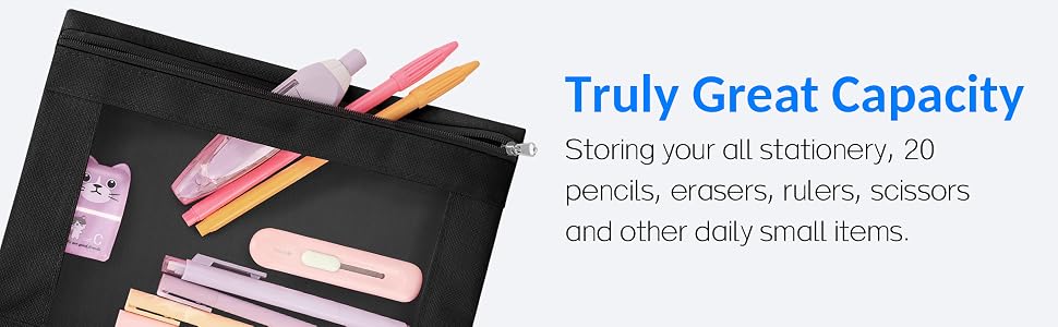 pencil bag with zipper 2pack