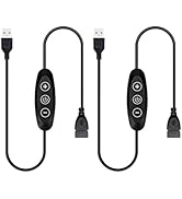 GXILEE 5V USB LED Dimmer Switch, 10-Speed Dimming, Female to Male, 2 Pack USB Dimmer for 5V Singl...