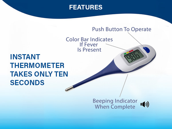 Apex Large Face Fast Read Thermometer