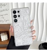 XIZYO for Samsung Galaxy S25 Ultra Case, Floral Flower Cute Rose Aesthetic Pattern Clear Case for...