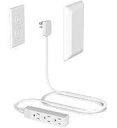 Flat Plug Power Strip Surge Protector, 3 AC Outlets, Ultra Thin Extension Cord, Multi Plug Outlet...