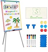 Dry Erase Board White Board for Kids 24x18 inch Art Easel for Kids Magnetic Tripod Whiteboard Art...