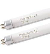 uvcoolplunge 2 Pack 15W T8 3000K Fluorescent Replacement Tube, F15T8 18Inch Fluorescent Linear Tu...