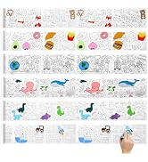 SOUJOY 6 Pack Coloring Paper Roll Set, 118" x 11.8" Sticky Rolls for Art, Wall DIY Painting Drawi...