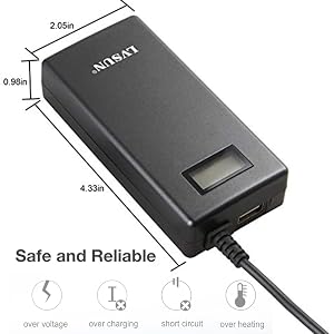 Universal Laptop Charger with LCD Compatible with Most Laptops HP IBM Lenovo Dell Sony Acer Gateway