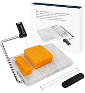 KITCHENDAO Replaceable Wire Cheese Slicer with Board, Tightness Adjustable Cheese Slicer, Marble ...