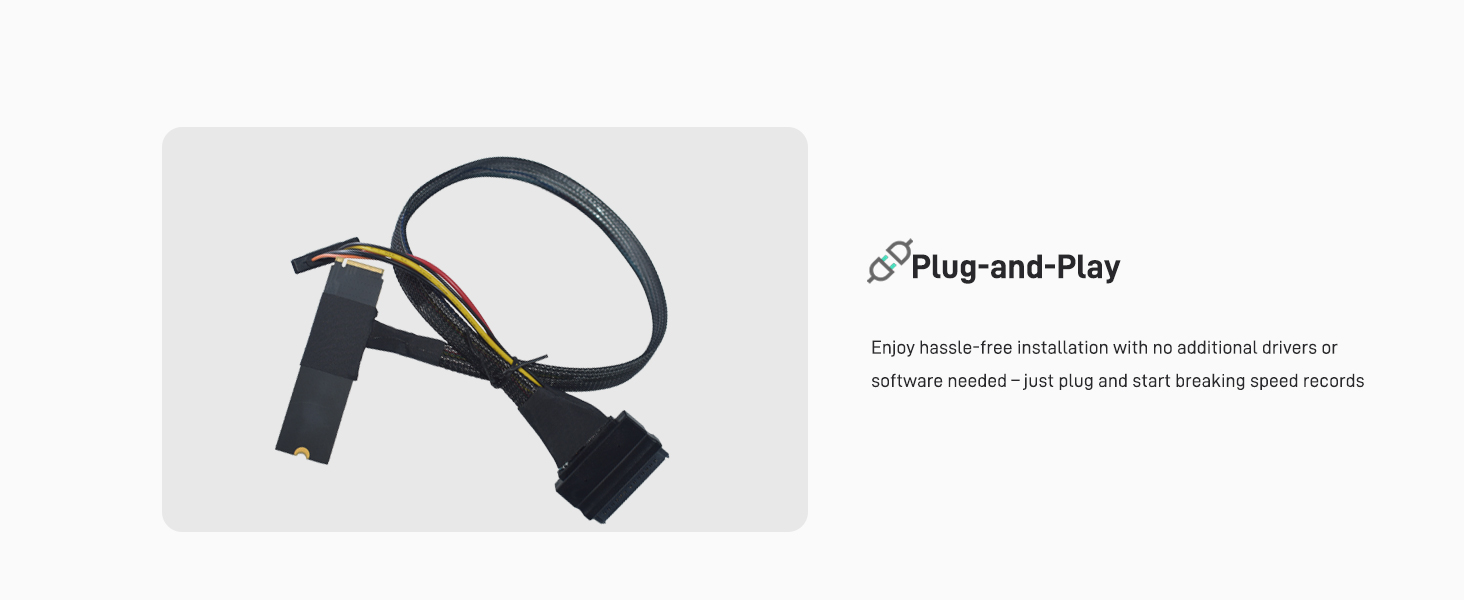 LetLinkSo Gen5 PCIe 5.0 U.2 to M.2 Adapter Card SFF-8639 to M2 NVMe SSD Cable
