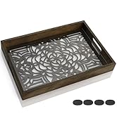 Pumtus Wood Letter Tray, 15x10 in Large Paper Holder, Desktop Letter Document Organizer with Hand...