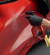 ceramic spray wax being applied to a sports car