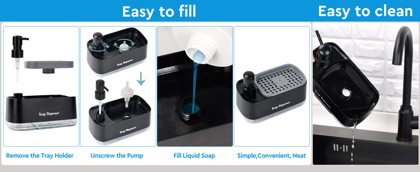 dish soap dispenser for kitchen with sponge holder 1