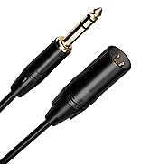 VANDESAIL XLR to 1/4 Microphone Cable 3 FT 6.35mm TRS to XLR Male,1/4 to XLR Quarter Inch TRS to ...