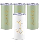Ugiftcorner Bachelorette Party Favors Bride Tribe Skinny Tumbler Set of 4 | Bridal Shower Gifts, ...