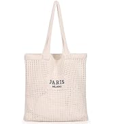 Sightor Crochet Tote Bag, Mesh Beach Bag Knit Summer Hobo Bag Vacation Boho Tote Bag for Women