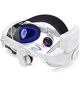 Lampelc Head Strap with Battery Pack 8000mAh and Headphone for Quest 3, Comfort VR Elite Strap Ad...