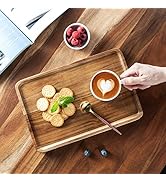 James.F Wood Food Serving Tray, Large Acacia Wooden Trays for Serving Food, Regangle Service Tray...