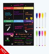 MoKo Magnetic Dry Erase Weekly Fridge Calendar with 8 Colored Markers, 16
