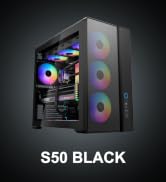 SAMA S50 Mid Tower PC Case, High Airflow ATX PC Gaming Case Mesh Front Panel & Tempered Glass Sid...