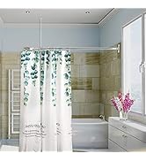 Artiwell L Shaped Shower Curtain Rod, Bathroom Bathtub Corner Shower Curtain Rod with Ceiling Sup...