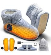 Electric Foot Warmer, Rechargeable Battery Powered Heated Slippers for Cold Feet, House Portable ...