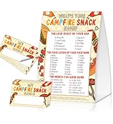 EQIUAG What's Your Campfire Snack Name, Funny Campfire Snack Theme Game Cards Set,1 Game Sign and...