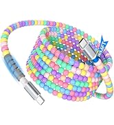 USB C Cable Beaded 6FT 60W Fast Charger Cable for Samsung S26 Ultra S25 A17 A16 A36 A37 45W PD Ch...