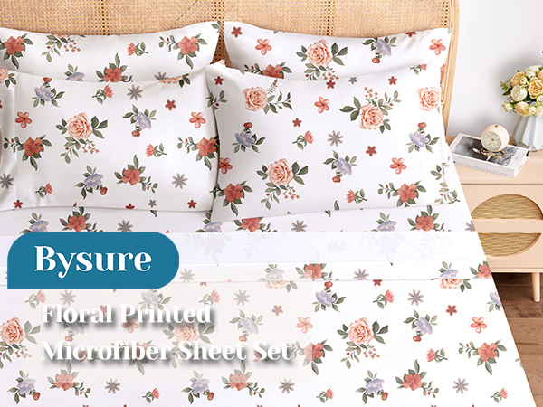 6 piece hotel sheet floral printed