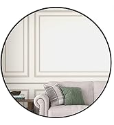 Beauty4U 28" Wall Circle Mirror for Bathroom, Black Round Mirror for Wall, 28 inch Hanging Round ...