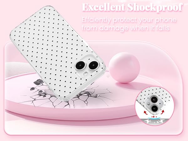 QLTYPRI Cute Polka Dot Shockproof Phone Case