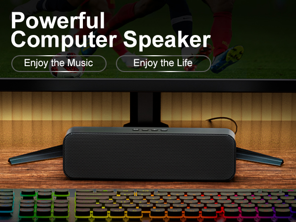 Computer speaker for desktop PC, USB powered, stereo sound