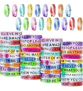 CYCLUSIVE Motivational Quote Silicone Wristbands Colored Inspirational Rubber Bracelets Stretch U...
