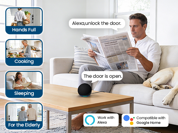 When your hands are full, sleeping or cooking, voice unlock is more convenient.