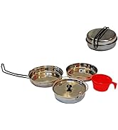 Alpine Mountain Gear Stainless Steel Mess Kit - Steel Camping Cookware with Carrying Bag (Made by...