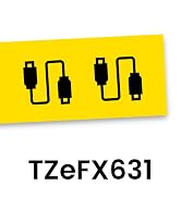 Brother Genuine P-touch TZeFX631 Flexible ID Label Tape in cardboard pack: Black on Yellow 12mm