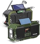 Emergency Radio 10W IPX5 Waterproof Bluetooth Speaker,Portable Digital AM FM Radio with Flashligh...