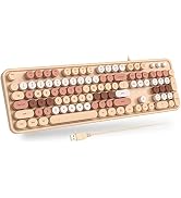 Atelus Computer Wired Keyboard, Plug Play USB Full-Size Keyboard with Large Number Pad, Caps Indi...