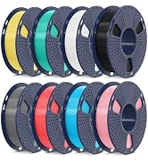 SUNLU PLA 3D Printer Filament Bundle, Muticolor PLA Meta Filament Bundle 1.75mm, Fast Printing, I...