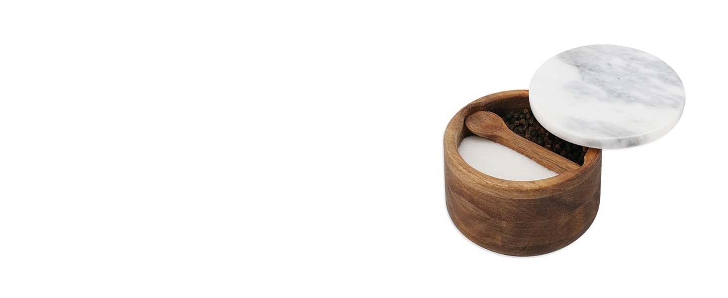 Acacia Wood Salt and Pepper Box