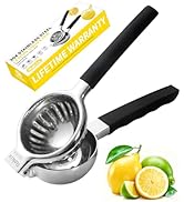 Rekix Stainless Steel Lemon Squeezer, Max Extraction Hand Press Lemon Juicer, Extra Large Orange ...